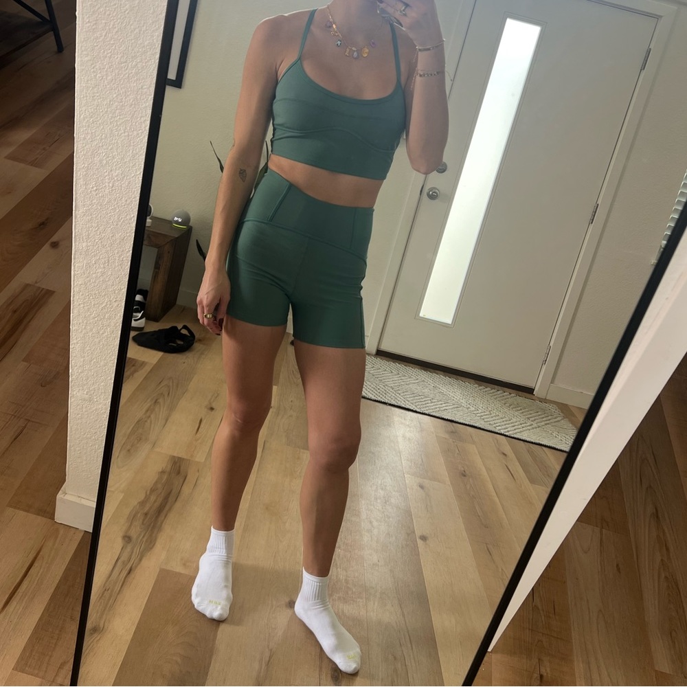 L*SPACE shorts and sports bra size small